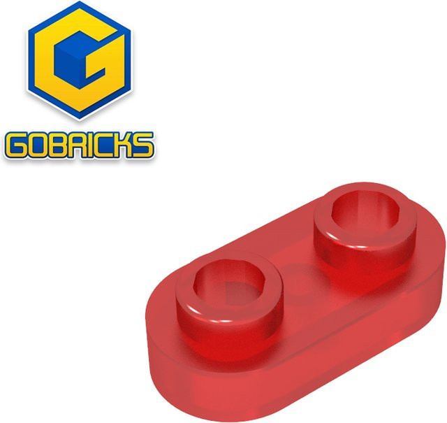 Gobricks Bausteine GDS-1403 Platte rund 1 x 2 in Rot, kompatibel mit Lego 35480, DIY-Lernsteine aus Kunststoff - Bild 1
