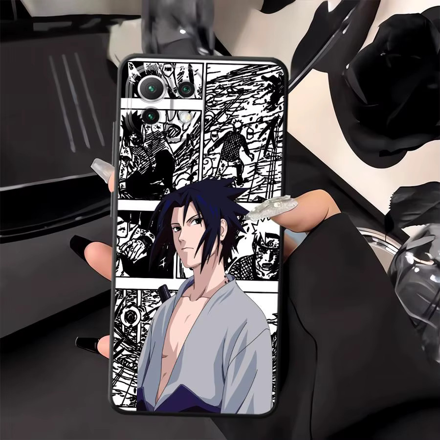 Schwarze weiche Handyhülle im Anime Naruto Sasuke Design für Xiaomi Mi 15 10T 11T 12T Pro 13 14 Pro 11 12 13 Lite 12X - Bild 4