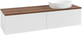 V&B Waschtischunterschrank Antao mit Frontstruktur und Beleuchtung, Farbe: Weiß lackiert, B: 160 cm, T: 50 cm - Bild 1