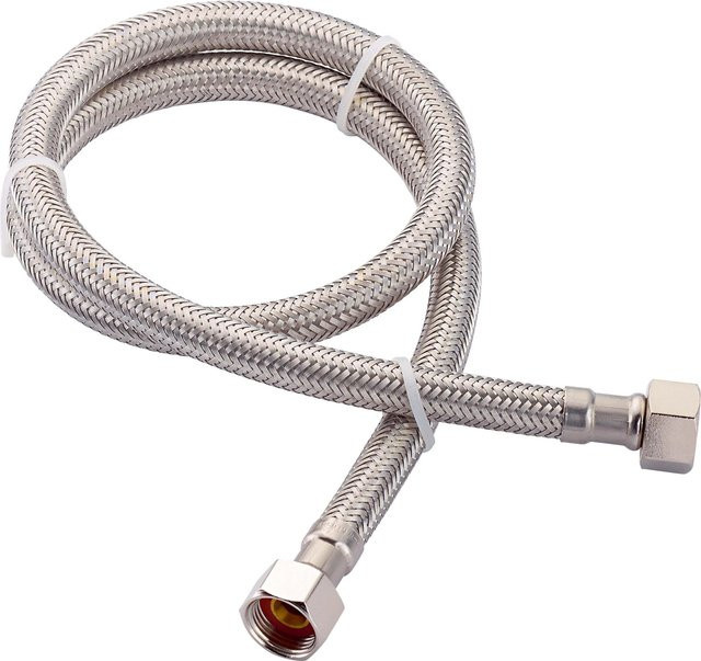 LUX-TOOLS Flex-Armaturen-Verbindungsschlauch aus Edelstahl in Silber, Durchmesser: 14,9 mm, Länge: 800 mm, Anschluss: G 3/8 Zoll - Bild 1