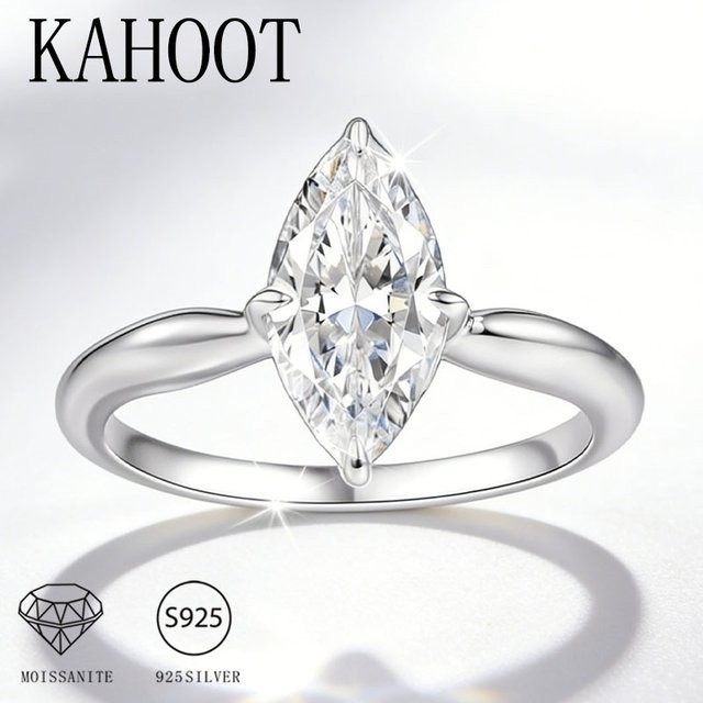 KAHOOT Ehering Paar, 925 Silber, Moissanit, Unisex - Bild 1