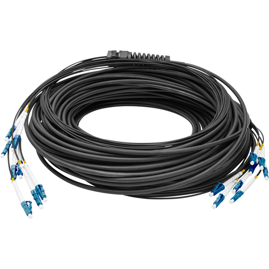 Digitus Glasfaser Universal Breakout Kabel Duplex Singlemode OS2 mit LC/UPC Steckern in Schwarz, Länge: 75,0 cm - Bild 1