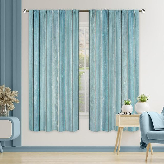 Yiran Furniture Dekorative Vorhänge mit Retro-Druck aus Polyester, semi-transparent, 2er-Set, Breite: 50 cm, Höhe: 140 cm - Bild 1