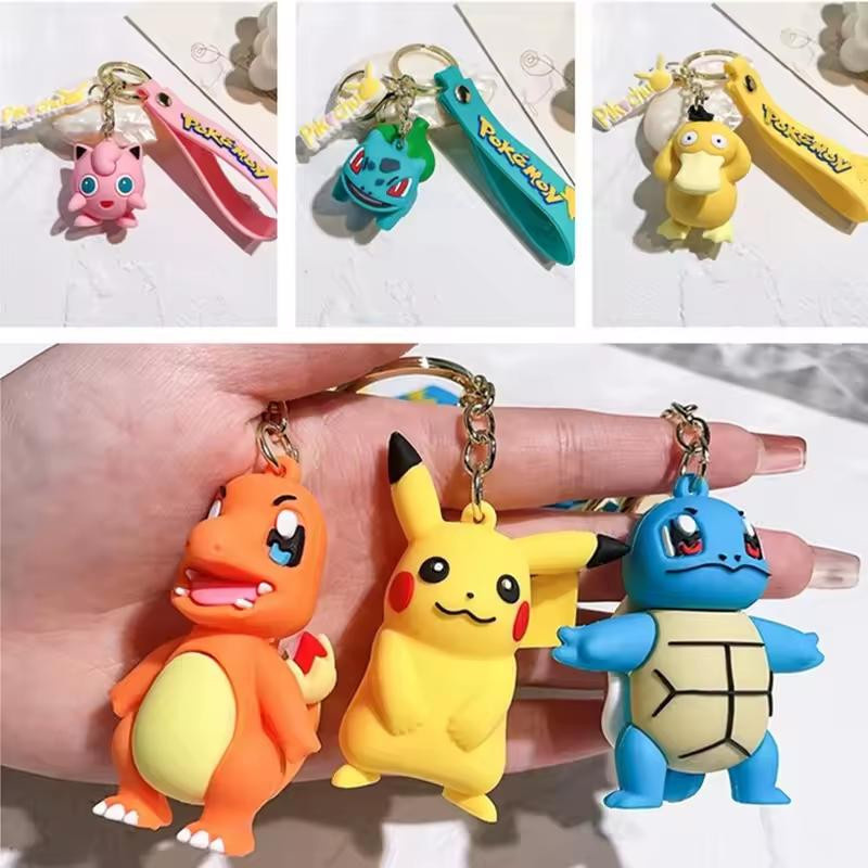 Pokémon Pikachu Schlüsselanhänger aus PVC in Multicolor als Anime-Dekoration und Spielzeug für Kinder - Bild 2