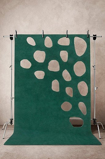 NELUMBO Wollteppich handgetuftelt grün B/T: 200 x 300 cm - Bild 1