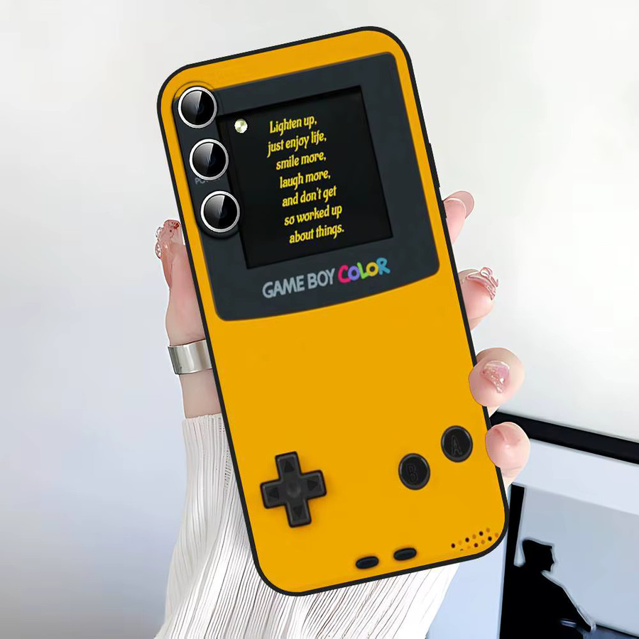 Gameboy Design Soft Cover Handyhülle für Samsung Galaxy S21 S22 S23 S24 S25 S26 Ultra FE Plus 5G A52S in Gelb - Bild 2