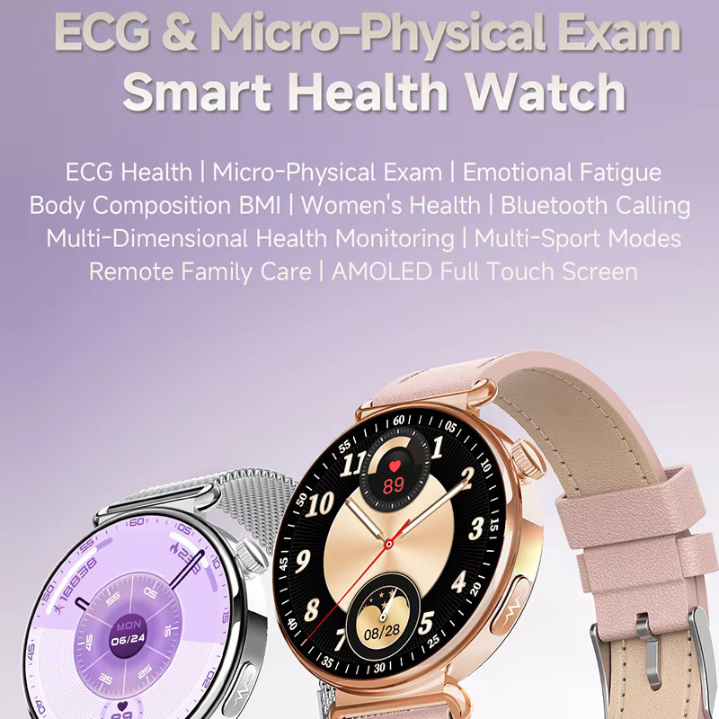 Yaocx Smartwatch für Damen in Silber mit Herzfrequenz-, Blutdruck- und Blutsauerstoffüberwachung, Schlaftracking und Bluetooth-Anruffunktion - Bild 2