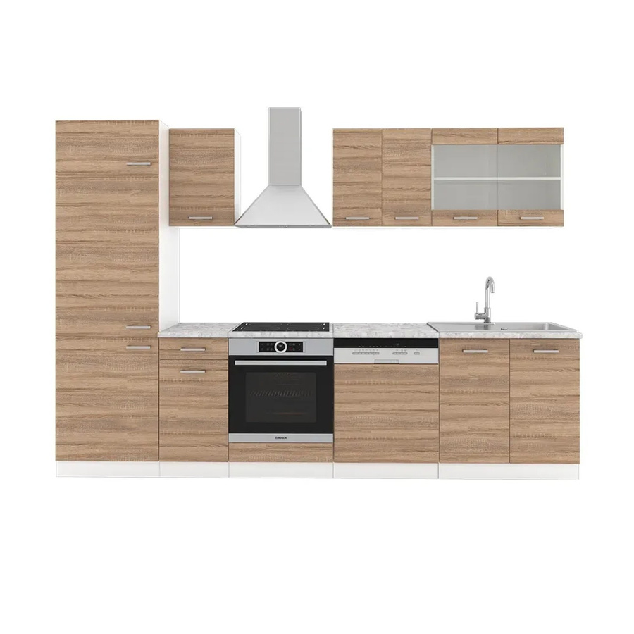 Vicco R-Line Küchenzeile Einbauküche Sonoma Eiche, Breite: 300 cm - Bild 3