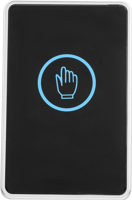 Berührungsloser Infrarot-Türtaster mit LED-Hintergrundbeleuchtung aus ABS-Kunststoff für die Zutrittskontrolle, DC 12V, in Blau, Grün oder Schwarz - Bild 1