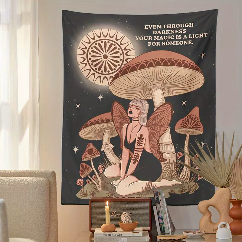 VIKAMA Gothic Bohemian Wandteppich in Multicolour, abstrakter Wandbehang für Schlafzimmer und Wohnzimmer, Breite: 60 cm, Höhe: 60 cm - Bild 2