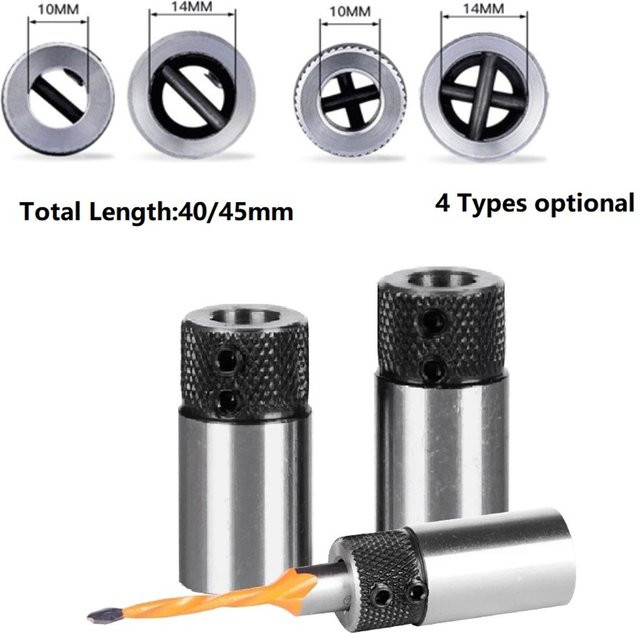 Vibratite Bohrhülsen-Set aus Stahl in Silber für Holzbearbeitung mit Kreuzhülse und Clamp Basis - Bild 1