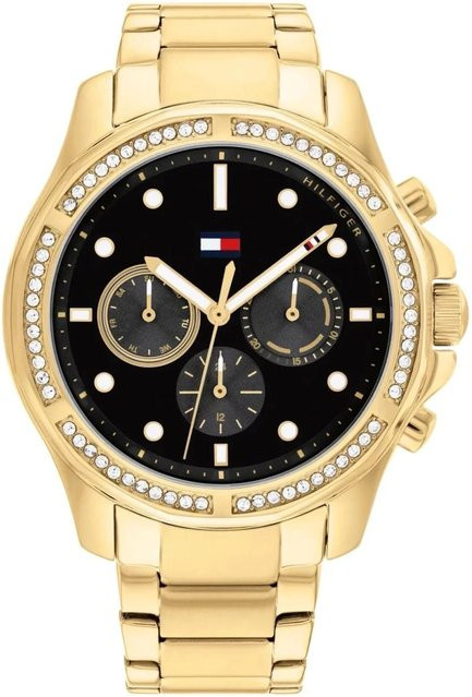 Tommy Hilfiger Damenuhr, Edelstahl, Quarz, beige, Gold - Bild 1