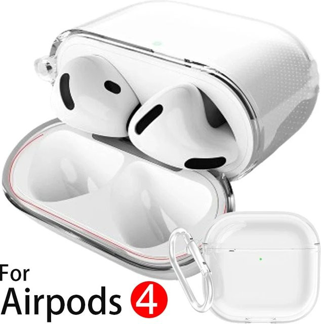 Transparente TPU-Kopfhörerhülle mit Haken für Apple AirPods 4 (2024) - Bild 1