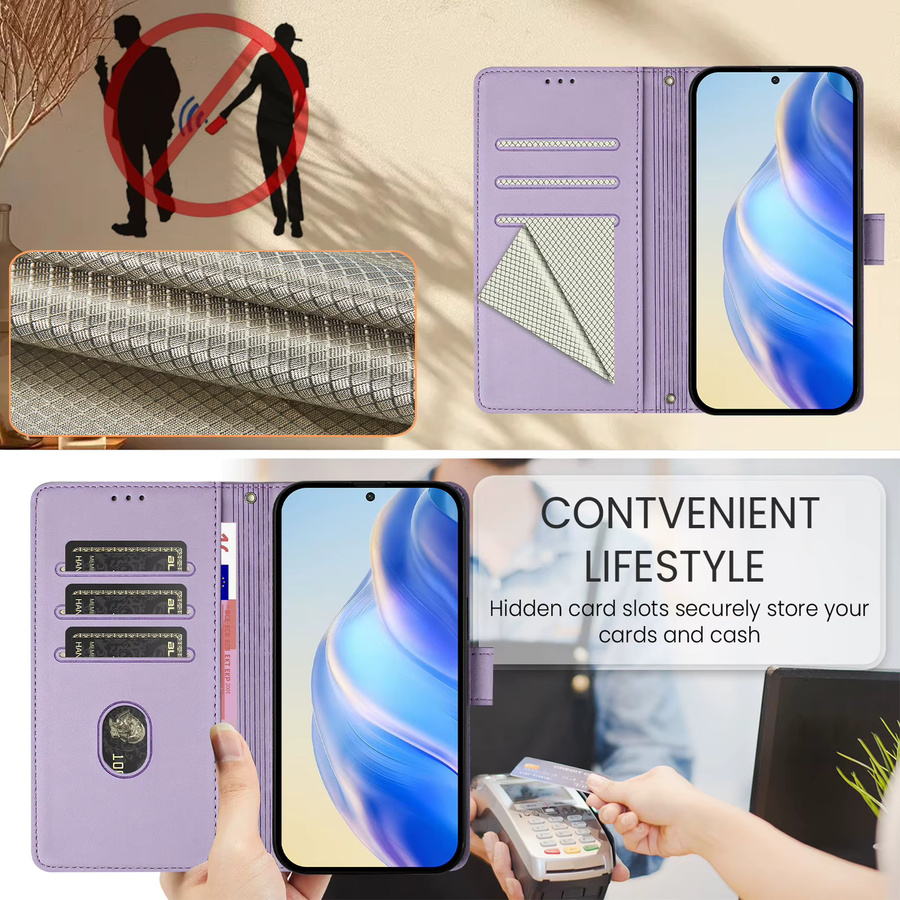 3D Leder Handyhülle als Brieftasche für Honor Magic 7 Flip, Magic 9 5G, X9b, X8b, X7b, X6b, X5b, X9a, X6a, X9c, X8c, X7c, X9, X200 Pro, X400, 200 Lite in Grün oder Lila - Bild 3