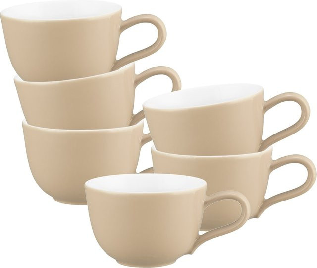Seltmann Weiden Espressotassen Liberty Pure Colors aus Porzellan, Beige, 6er Set, 90 ml - Bild 1
