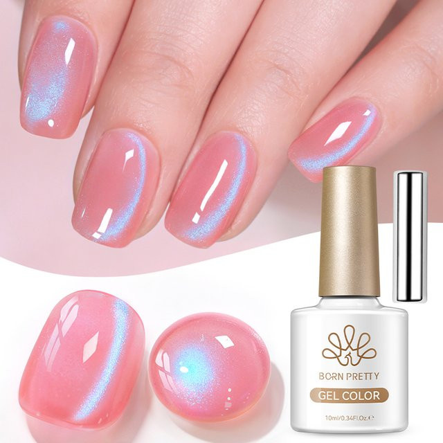 BORN PRETTY Magnetic Gel Polish Peach Fizz Pink, 10 ml, schimmernd - Bild 1