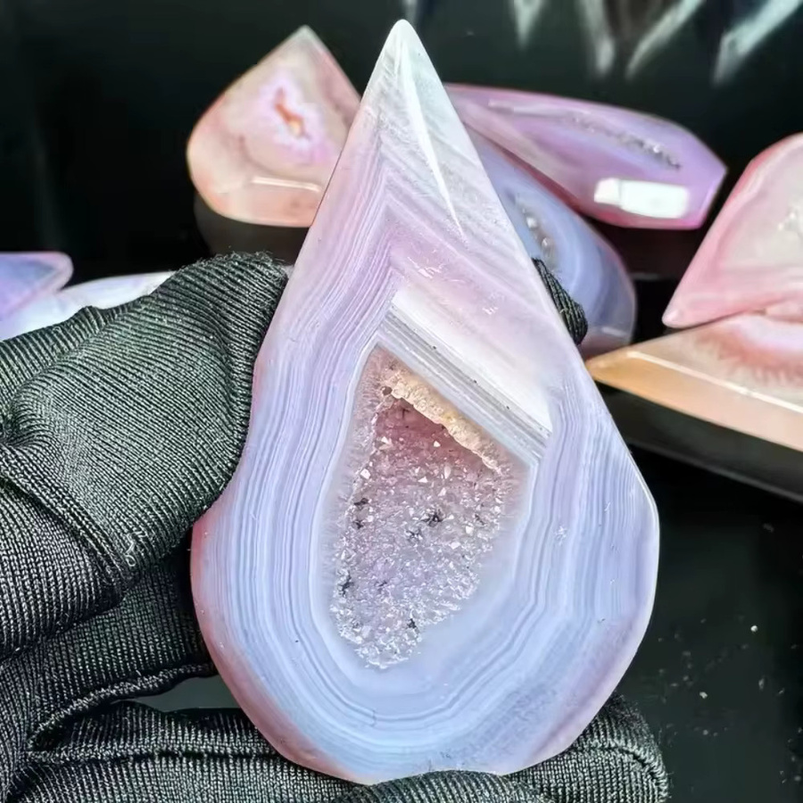 CrystalHola Druzy Achat Kristall in Tropfenform, gefärbter Achatstein - Bild 2