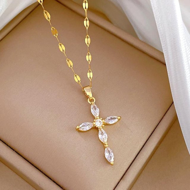 YIRAN Jewelry Schmuckset, Anhänger, Ohrringe, Edelstahl, Zirkonia, Damen, 45cm - Bild 1