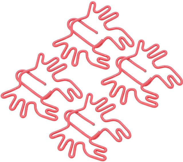 100 Stück Igeteck Büroklammern in Krabbenform aus Metall in Rot und Pink für Kinder und Erwachsene - Bild 1