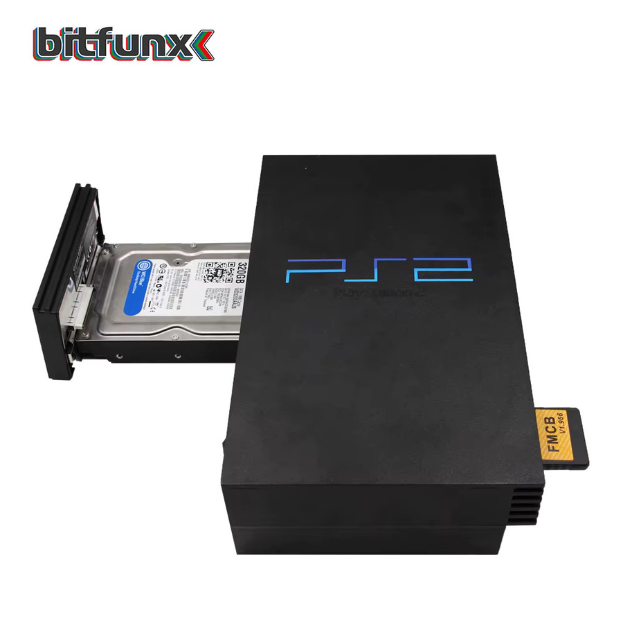 BitFunx GameStar SATA-Adapter für 2,5 oder 3,5 Zoll HDD-Festplatten, kompatibel mit der Playstation 2 PS2, Schwarz - Bild 2