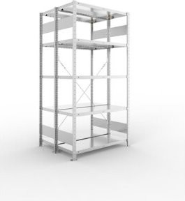 Meta Steckregal S3 CLIP 230 DGR, verzinkt, Farbe: Silber, B/T/H: 200 x 100 x 40 cm, mit 10 Böden - Bild 1