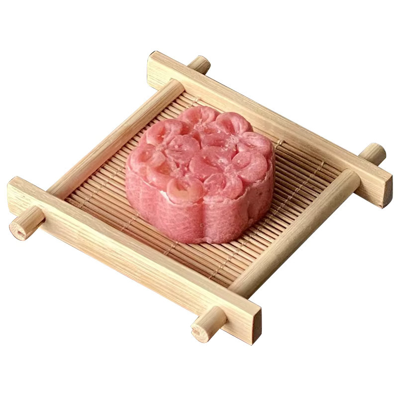 Bambus-Erfrischungstablett aus geflochtenem Bambus für Dim Sum, Gebäck und Teezubehör - Bild 3