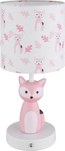 Globo Lighting Tischleuchte FOXY in Pink und Weiß aus Keramik und Textil, Höhe: 33,5 cm, Durchmesser: 15 cm - Bild 1