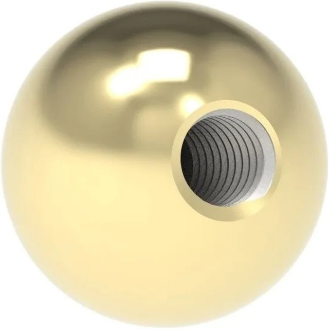 FeNau Messingkugel mit Messingbeschichtung in Gold, Durchmesser: 15 mm, Gewinde: M5 - Bild 1