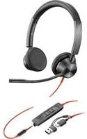 Poly Blackwire 3325 Stereo-Headset in Schwarz mit USB-C, USB-A und 3,5 mm Klinkenanschluss - Bild 1