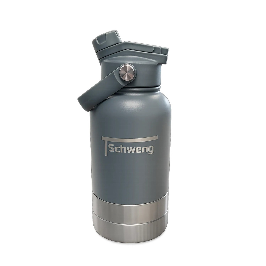 Schweng 3 in 1 Isolier Trinkflasche für Mensch und Hund, Grau - Bild 2