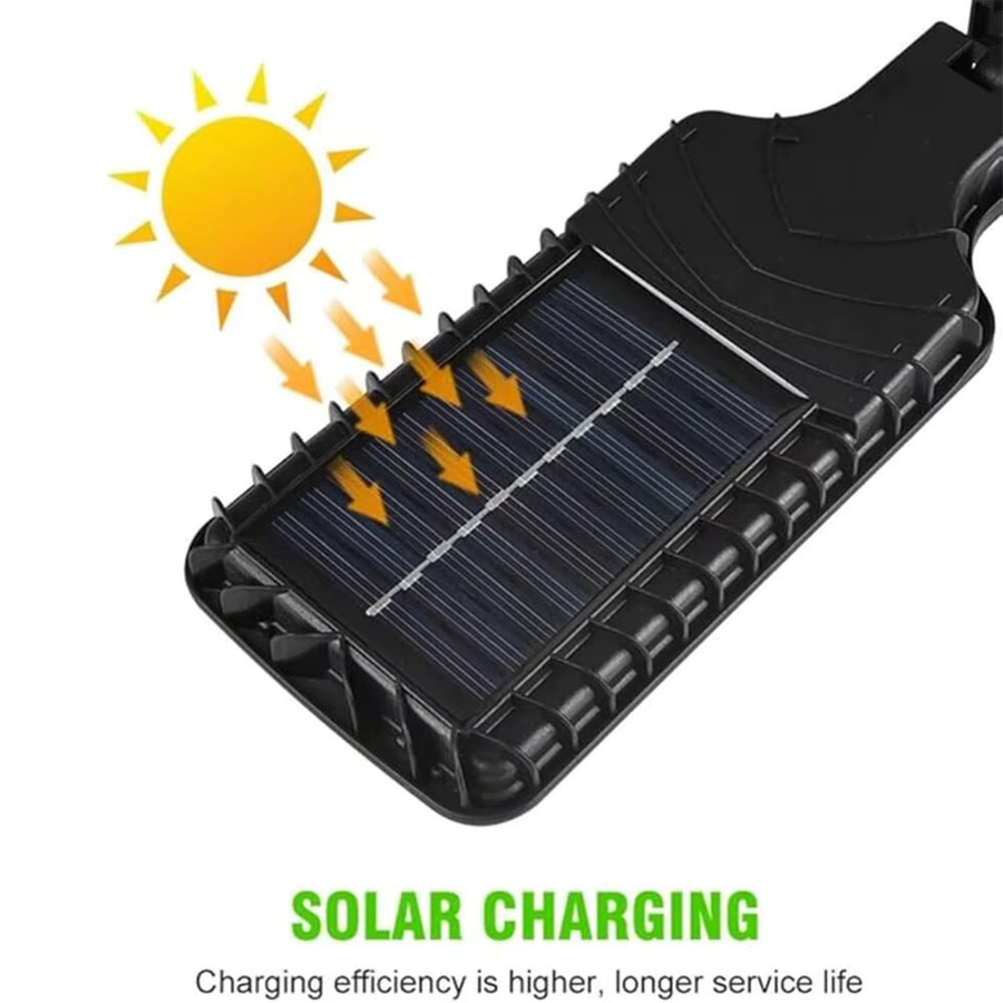 XIWANGFIRE Solar-LED-Wandstraßenlampe mit 108 LEDs und Bewegungssensor, Wasserdichte Sicherheitsbeleuchtung in Schwarz für Garten, Terrasse und Wege - Bild 2