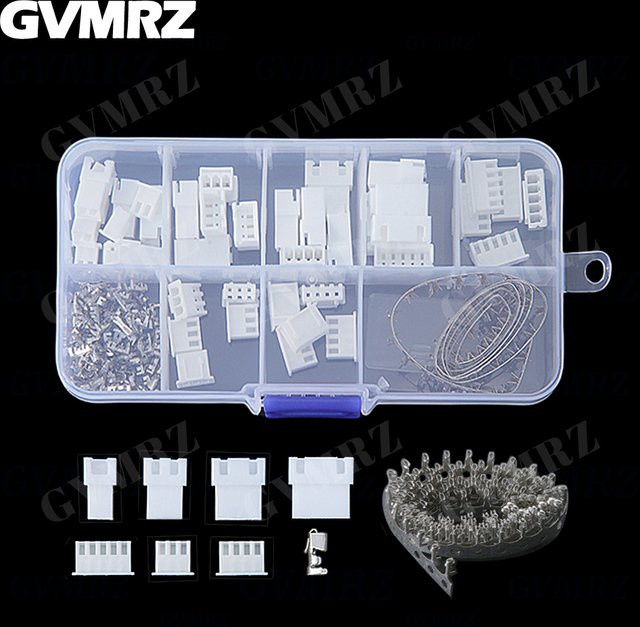 180 Teile XH2.54 2,54mm Draht Kabel Stecker Set mit männlichen und weiblichen JST Steckern in Weiß für DIY Batterie und Ladekabel - Bild 1