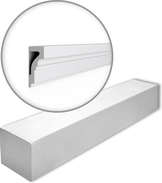 NMC WALLSTYL Wandleisten Set in Weiß, 1 Karton mit 8 Eckleisten und 16 m Gesamtlänge aus Polystyrol - Bild 1