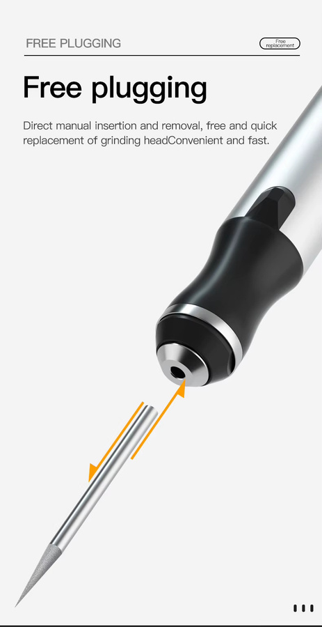 MaAnt D2 Elektrischer Schleifstift in Silber – Intelligenter Lade-Gravurstift und Polierwerkzeug für Handy-CPU-IC sowie LCD-OCA-Entfernung - Bild 2