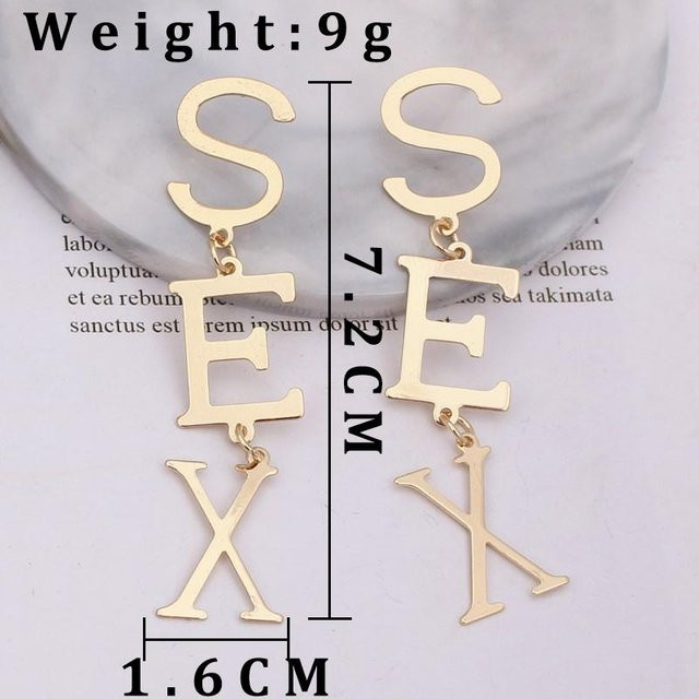 YIRAN Jewelry Ohrringe, Buchstaben, Kupfer, gray, Damen - Bild 1