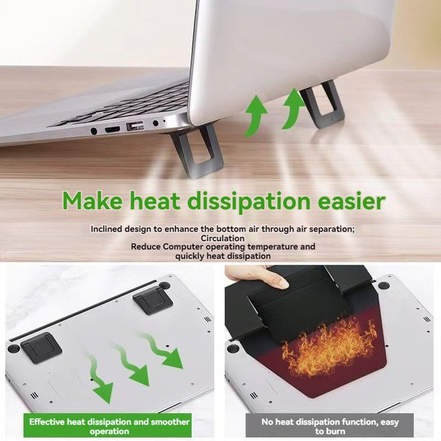 2er-Set Mini Laptop Stand verstellbar und ultra-dünn klappbar für MacBook und Xiaomi Notebook zur Kühlung und Tastaturunterstützung - Bild 1