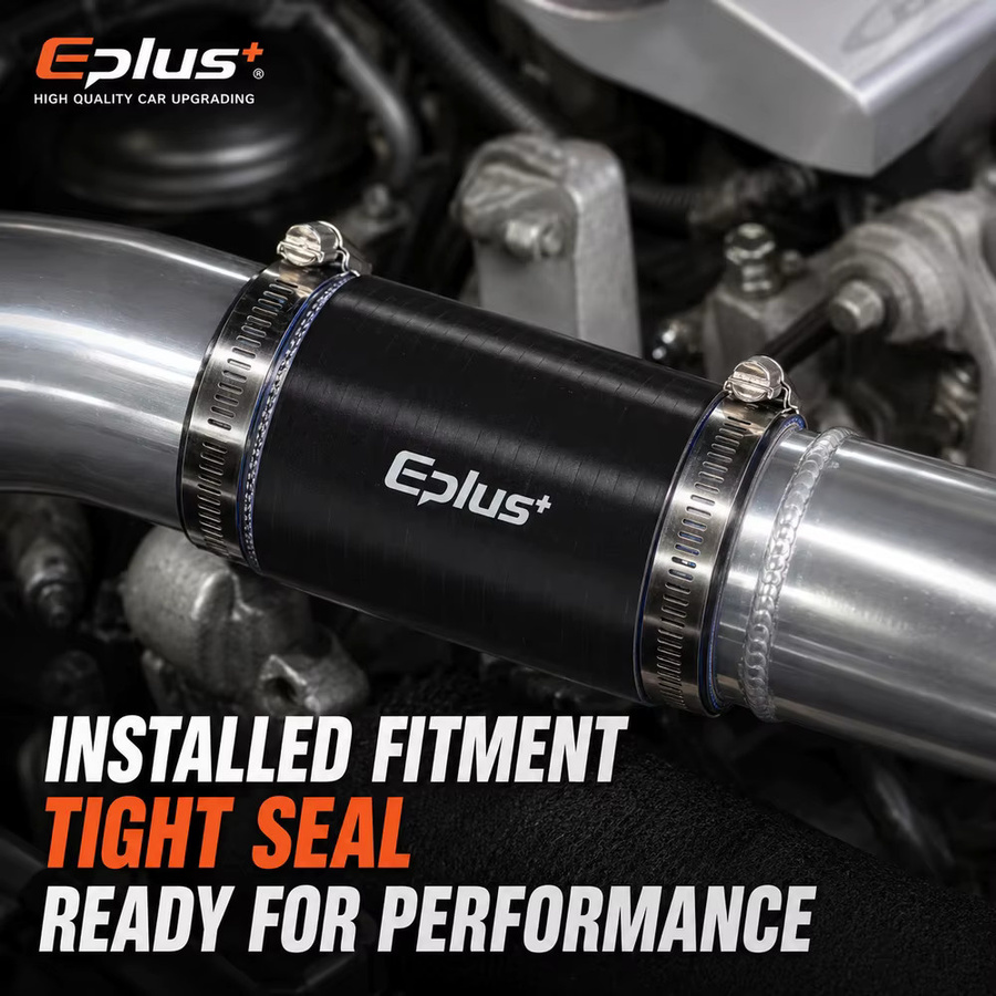 Eplus+ Universeller Silikonschlauch in Schwarz als gerader Rohrverbinder für Auto-Ansaug-Turbo-Ladeluftkühler inklusive Klemmen - Bild 5