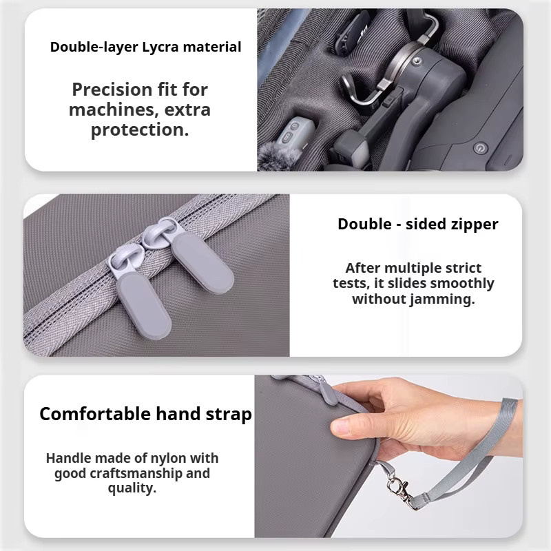 Wasserdichte PU-Aufbewahrungstasche für DJI Osmo Mobile 8P Handheld Gimbal in Grau - Bild 3