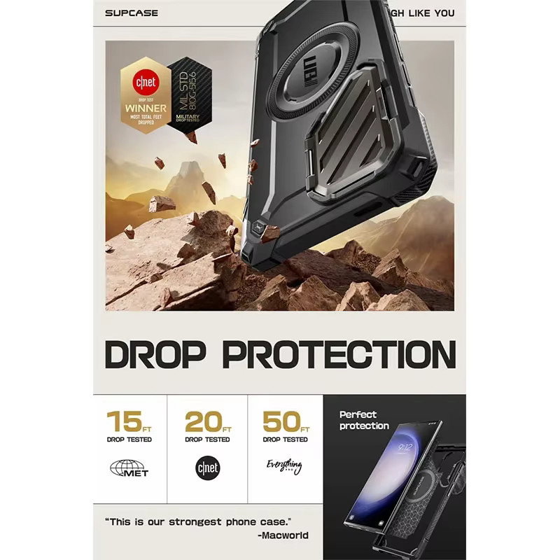SUPCASE UB Mag XT Schutzhülle für Samsung Galaxy S24 Ultra 6,8 Zoll in Schwarz mit Kameraabdeckung und integriertem Ständer - Bild 2