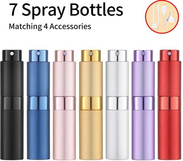 MUB Parfümvernebler Set, 8 ml, nachfüllbar, 7 Sprühflaschen mit Zubehör - Bild 1