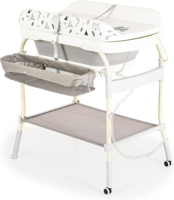 Babyshoppen Babywickeltisch Garda 2 in 1 mit Badewanne, klappbar und mit Rollen - Bild 1