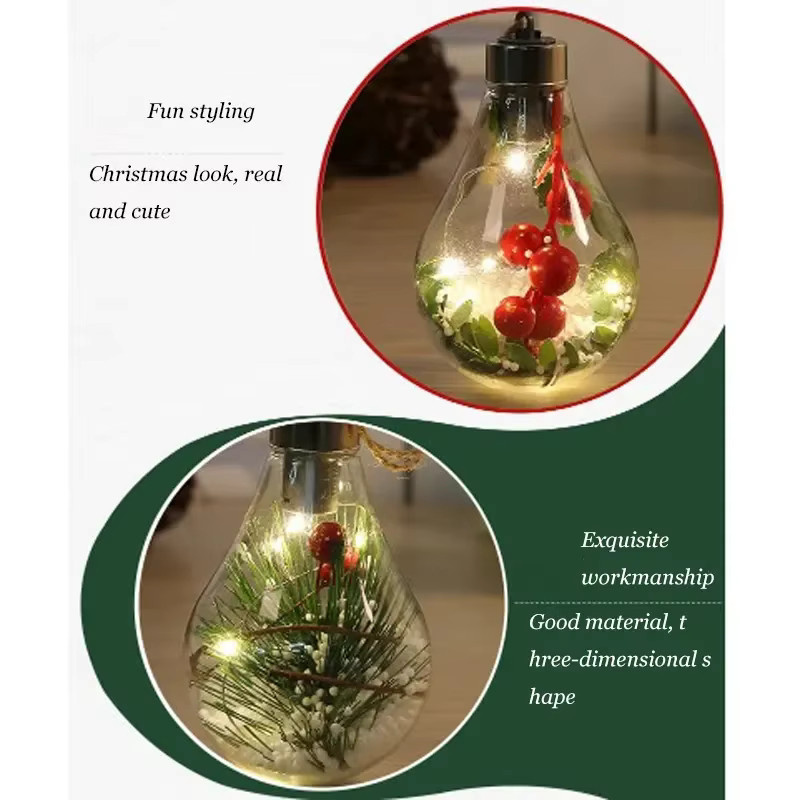 Dekorative LED Weihnachts-Birne in Form eines Tropfens, transparentes Glas, warmweißes Licht - Bild 4