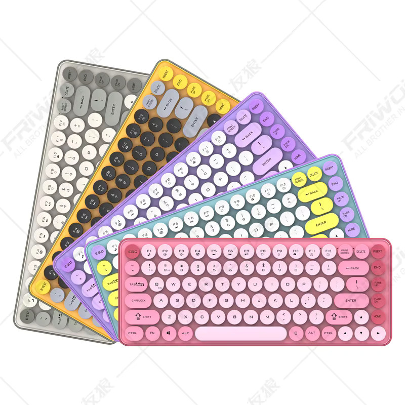 Friwol BT185 Bluetooth Tastatur und Maus Set in Purple mit mechanischem Gefühl und Punk Keycaps für Laptop und Desktop - Bild 3