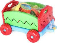 Outdoor active Nachziehwagen mit Eimergarnitur Sandspielzeug 6-teiliges Set - Bild 1