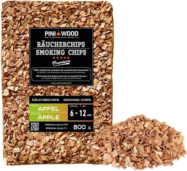 PINI Räucherchips Apfel 800 g Smoking Chips mit einer Größe von 6-12 mm - Bild 1