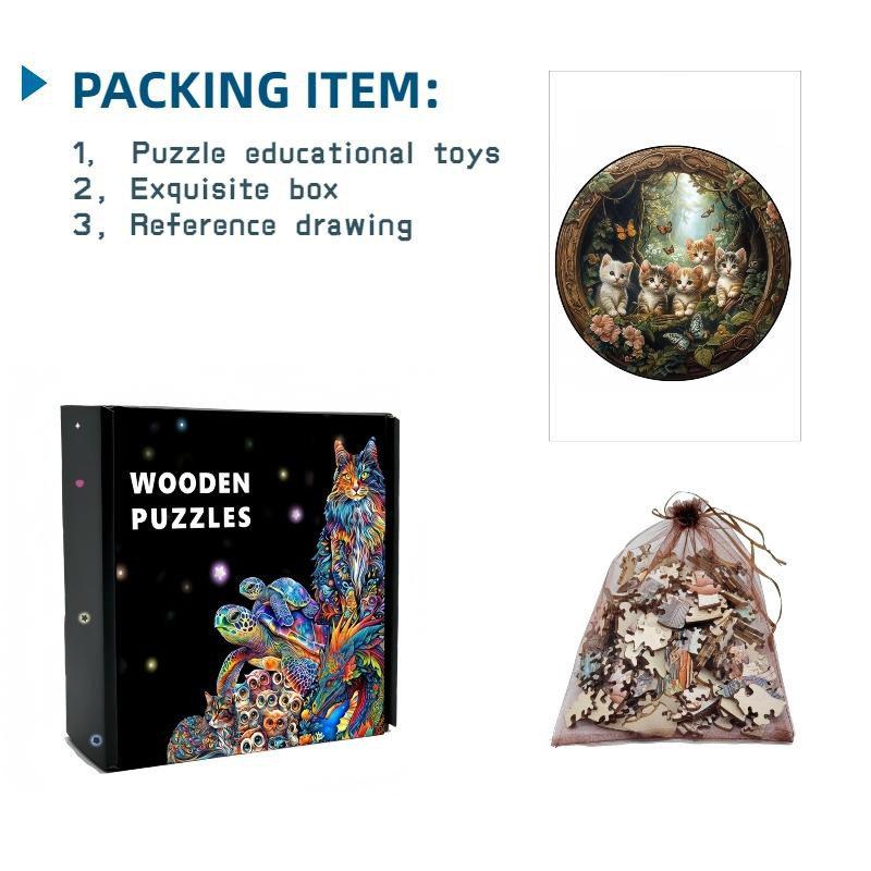 Yiran toy Frühlingskatze Puzzle Holz ab 14 Jahren - Bild 3