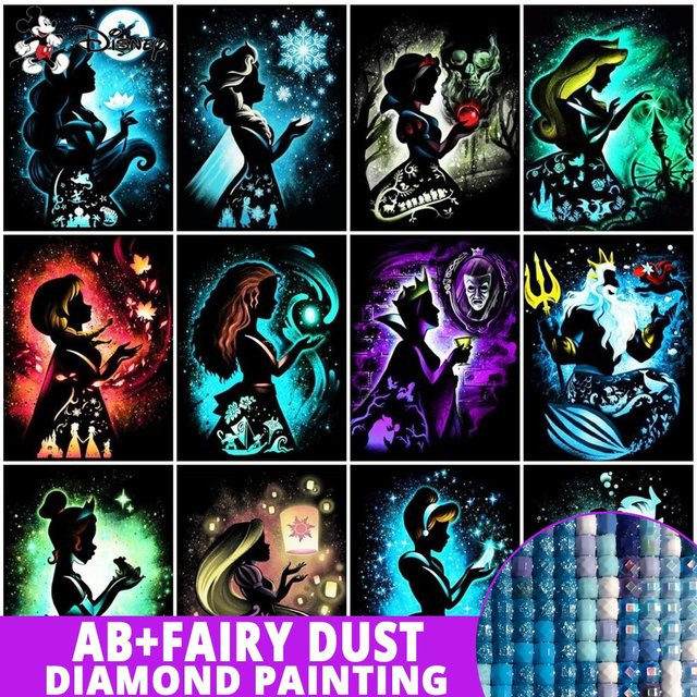Disney Schneewittchen Mosaik DIY Set mit schwarzer Silhouette und Diamant-Malerei von Potdemiel, Multicolor - Bild 1