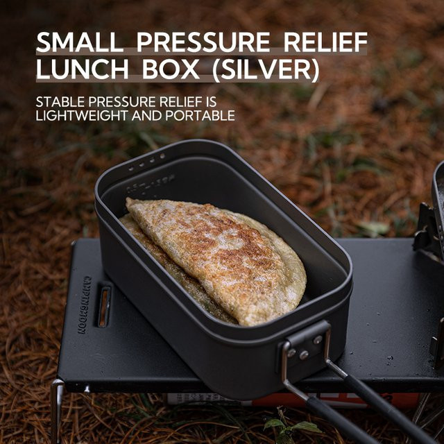 CAMPINGMOON H-1609 Multifunktionale Camping-Lunchbox aus Aluminiumoxid in Grau mit Griff - Bild 1