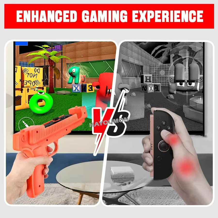 HeroAngel Controller im Waffen-Design für Nintendo Switch, Set aus zwei Spielzeugpistolen-Handgriffen, Farbe: Pink - Bild 2