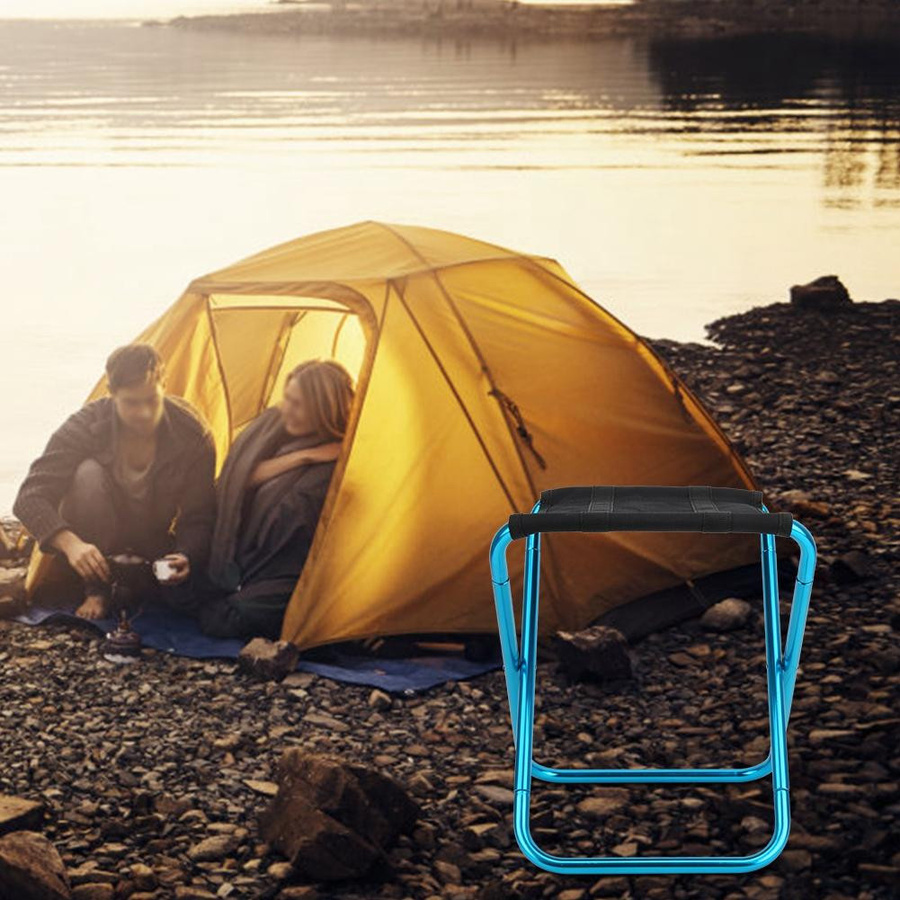 Fishine Blauer Outdoor Mini Faltstuhl aus Aluminiumlegierung und Oxford-Tuch für Camping, Angeln und Klettern - Bild 7